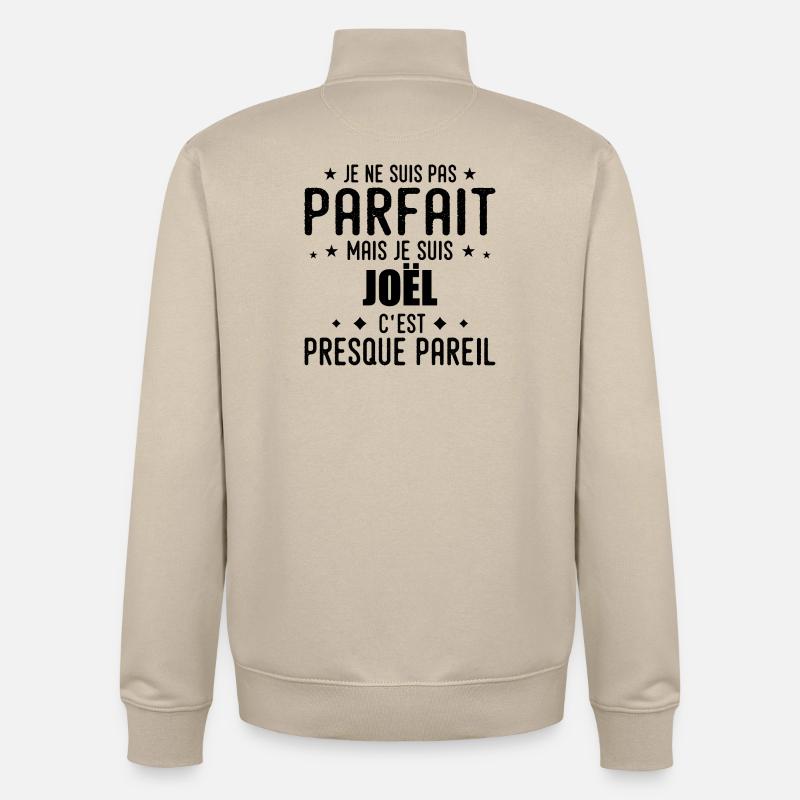 Joel: authentisch, unvollkommen, Top, Perfektion - Unisex Organic Zip Sweatshirt von Stanley/Stella - Cremebeige