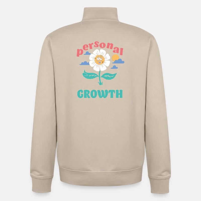 Croissance personnelle Daisy - Sweat zippé unisexe en coton bio Stanley/Stella - beige crème