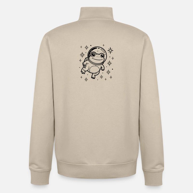 Frog in Space - Cool Astonomy Logo - Unisex Organic Zip Sweatshirt von Stanley/Stella - Cremebeige