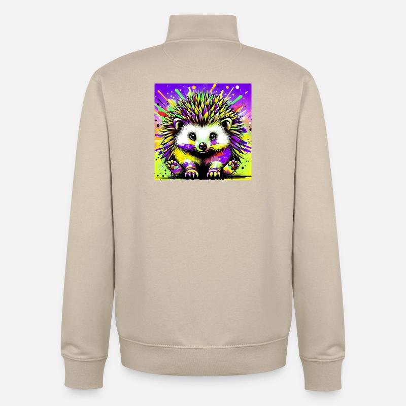 hérisson - Sweat zippé unisexe en coton bio Stanley/Stella - beige crème