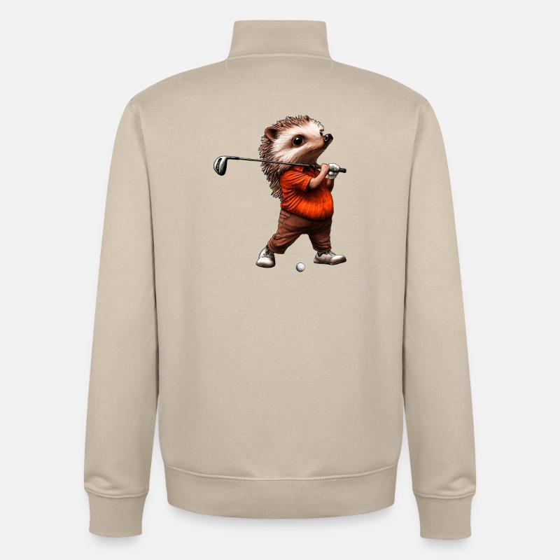 Hérisson de golf - Sweat zippé unisexe en coton bio Stanley/Stella - beige crème