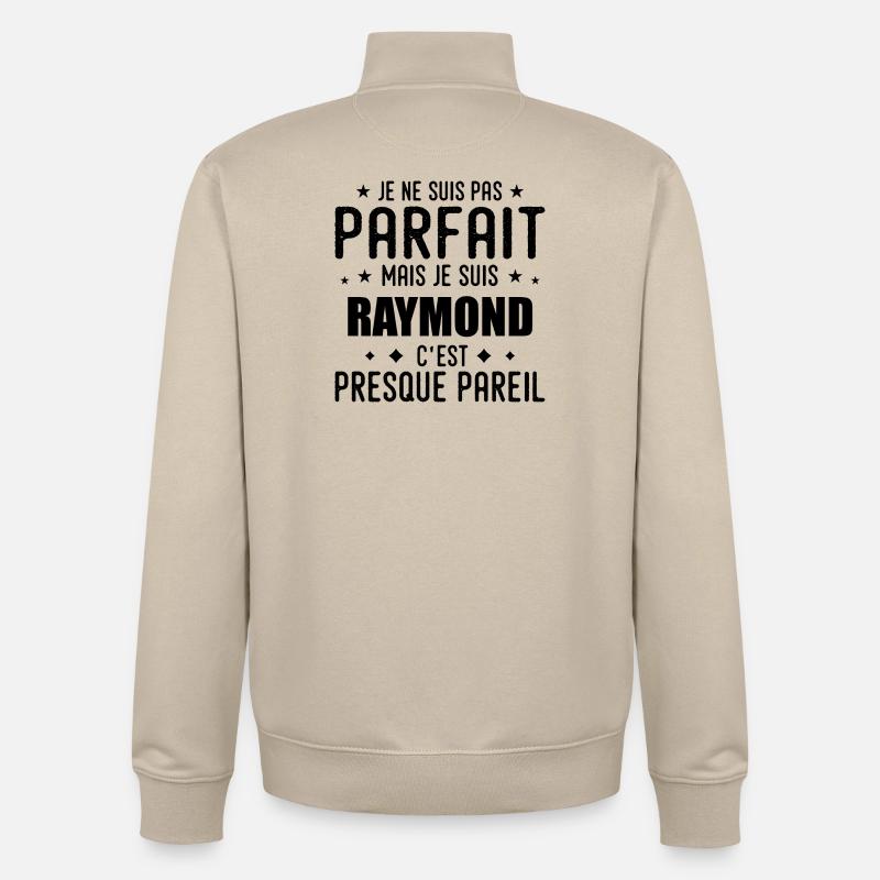 Raymond : authentique, imparfait, top, perfection - Sweat zippé unisexe en coton bio Stanley/Stella - beige crème