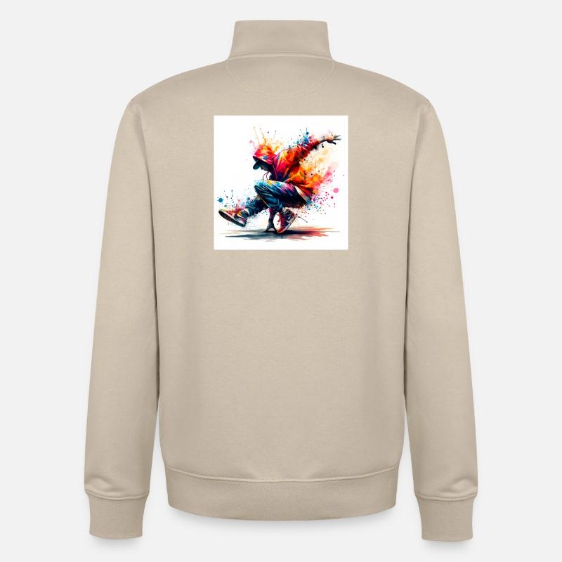Danse urbaine au style dynamique - Sweat zippé unisexe en coton bio Stanley/Stella - beige crème