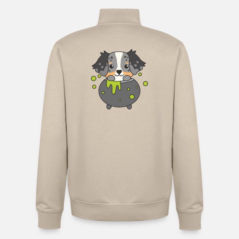 Berger Australien Joyeux Chaudron d’Halloween - Sweat zippé unisexe en coton bio Stanley/Stella - beige crème