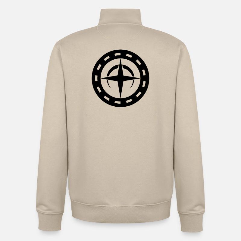 Celestial Compass Crop Circle Art - Unisex Organic Zip Sweatshirt by Stanley/Stella - desert dust
