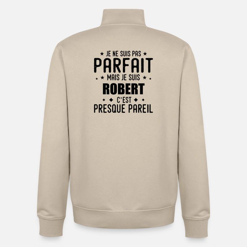 Robert: authentisch, unvollkommen, oberflächlich, perfekt - Unisex Organic Zip Sweatshirt von Stanley/Stella - Cremebeige