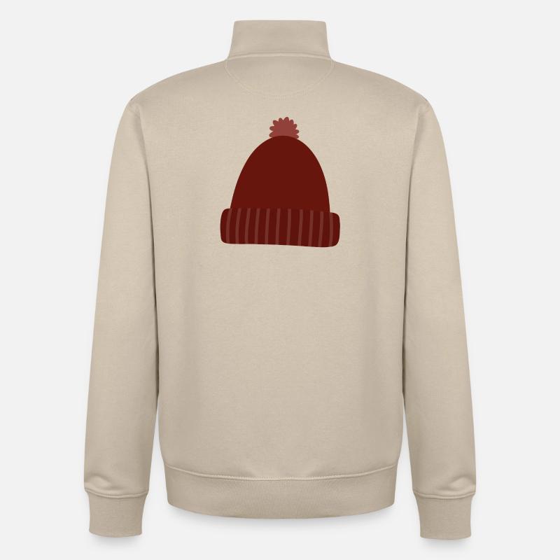 Bonnet en tricot chaud d’automne - Sweat zippé unisexe en coton bio Stanley/Stella - beige crème