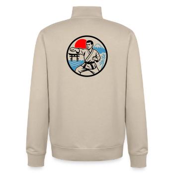 Karate Nature - Unisex Organic Zip Sweatshirt by Stanley/Stella - desert dust - Back - AI Model Male 185 dark (185cm)