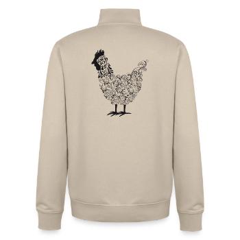 Künstlerischer Chakra-Hahn mit floralen Mustern - Unisex Organic Zip Sweatshirt von Stanley/Stella - Cremebeige - Hinten - AI Model Male 185 dark (185cm)