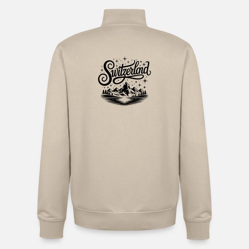 Suisse - Conception de souvenirs - Sweat zippé unisexe en coton bio Stanley/Stella - beige crème