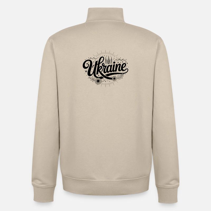 Ukraine - Conception de souvenirs - Sweat zippé unisexe en coton bio Stanley/Stella - beige crème