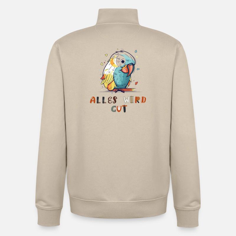 Bunter Papagei, alles wird gut - Unisex Organic Zip Sweatshirt von Stanley/Stella - Cremebeige