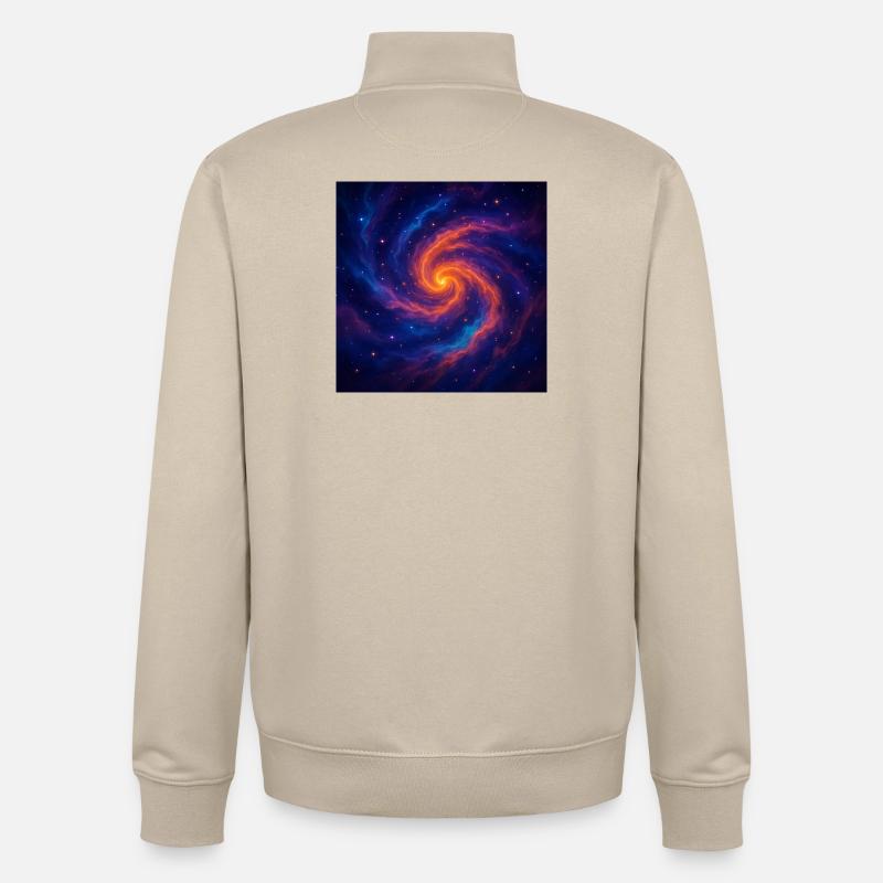 Vortex galactique dans l’espace - Sweat zippé unisexe en coton bio Stanley/Stella - beige crème