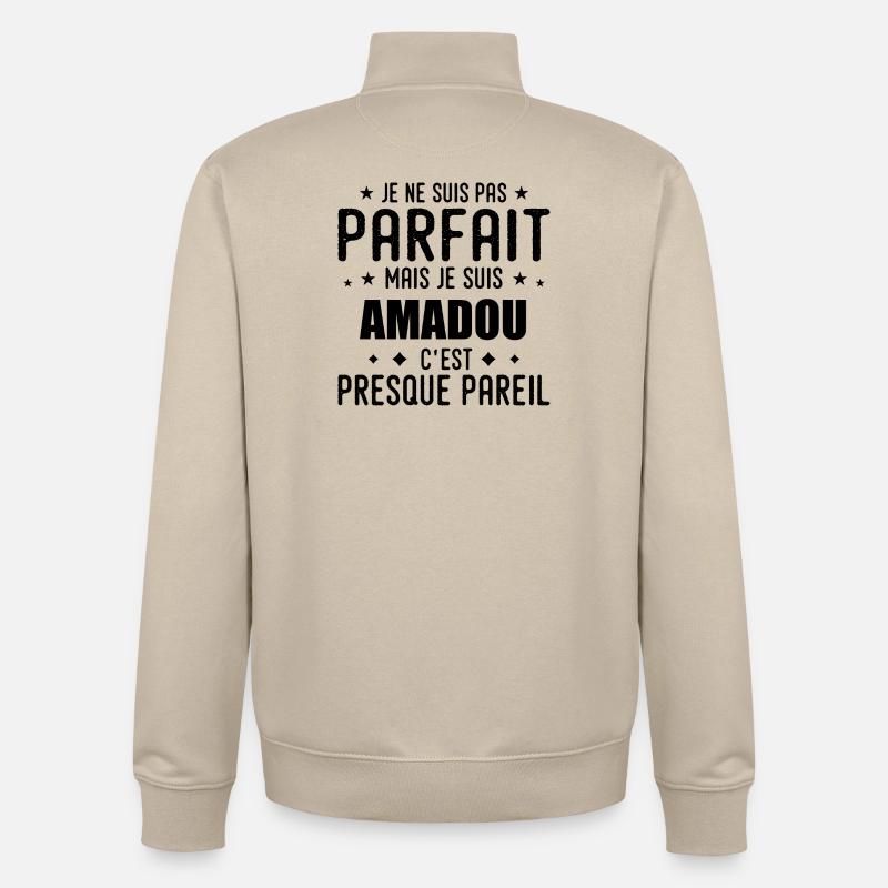 Amadou : authentique, imparfait, top, perfection - Sweat zippé unisexe en coton bio Stanley/Stella - beige crème