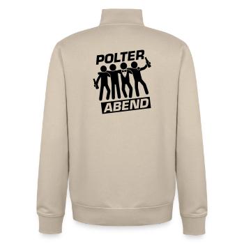 Polterabend Crew Polterhochzeit - Unisex Organic Zip Sweatshirt von Stanley/Stella - Cremebeige - Hinten - AI Model Male 185 dark (185cm)