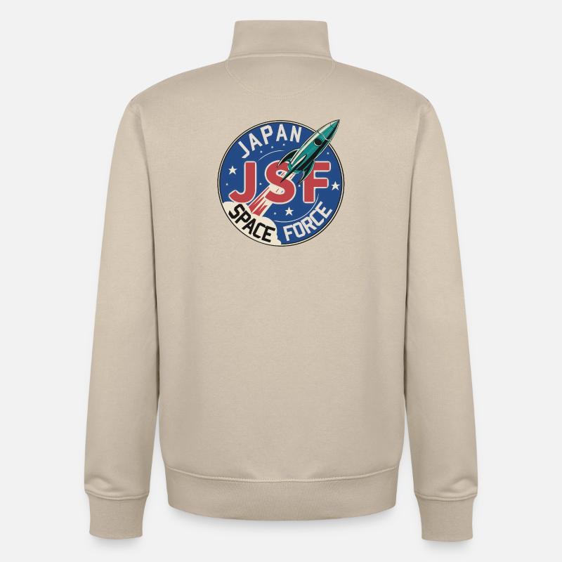 Force spatiale japonaise - Sweat zippé unisexe en coton bio Stanley/Stella - beige crème