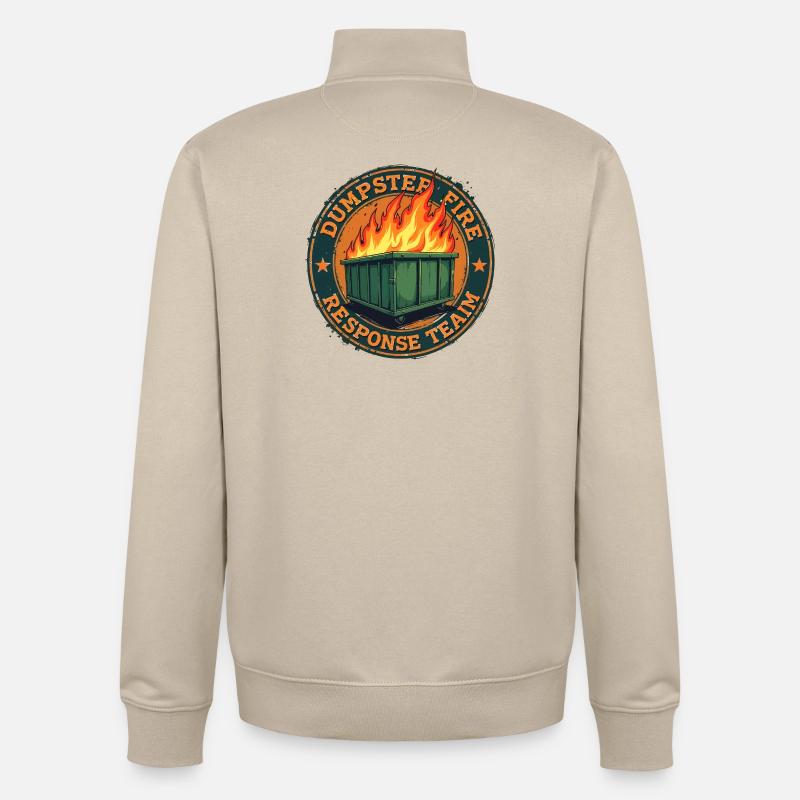dumpster fire - response team - Sweat zippé unisexe en coton bio Stanley/Stella - beige crème