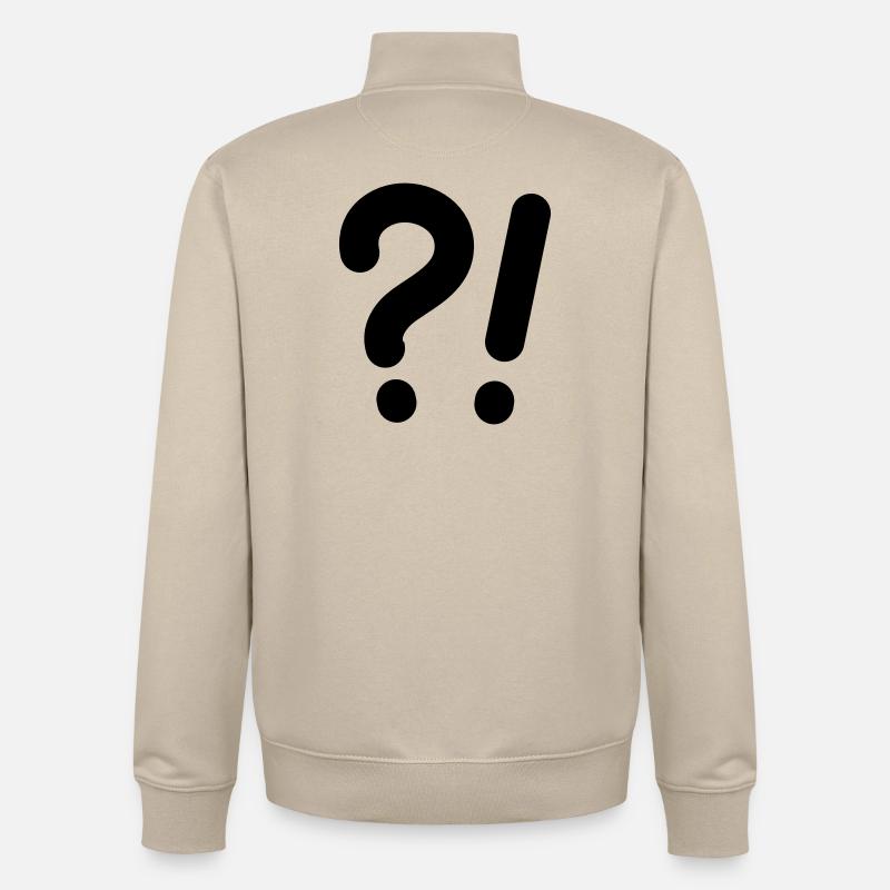 Question marks and exclamation marks - Unisex Organic Zip Sweatshirt by Stanley/Stella - desert dust