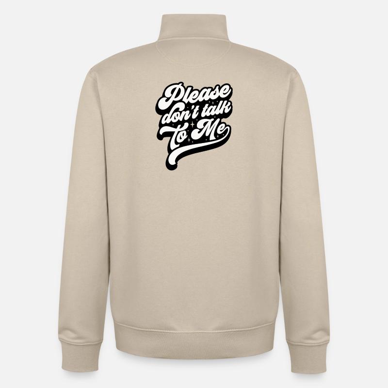 Message expressif dans un style moderne - Sweat zippé unisexe en coton bio Stanley/Stella - beige crème