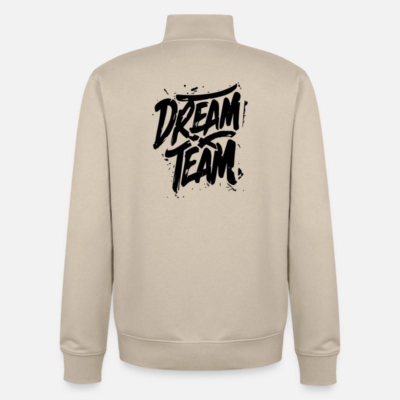 Équipe de rêve - Sweat zippé unisexe en coton bio Stanley/Stella - beige crème