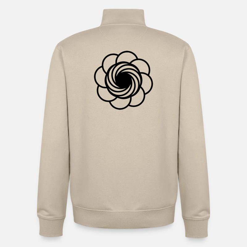 Kosmische Vortex-Blume - Unisex Organic Zip Sweatshirt von Stanley/Stella - Cremebeige
