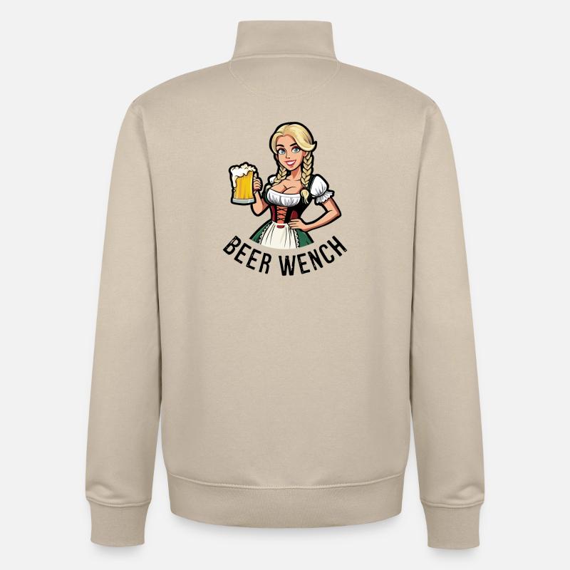 Bière Wench - Sweat zippé unisexe en coton bio Stanley/Stella - beige crème