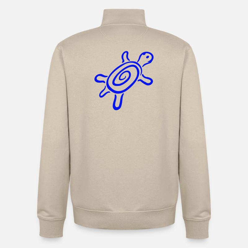 turtle spiral turtle shell pattern cute - Unisex Organic Zip Sweatshirt by Stanley/Stella - desert dust