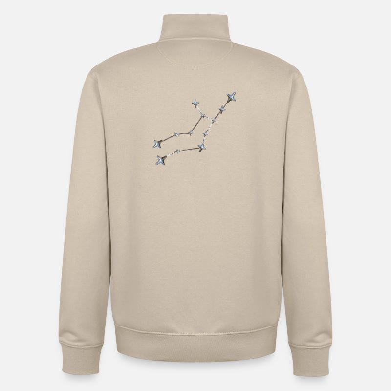 Sternbild Jungfrau mit metallicscher Optik - Unisex Organic Zip Sweatshirt von Stanley/Stella - Cremebeige