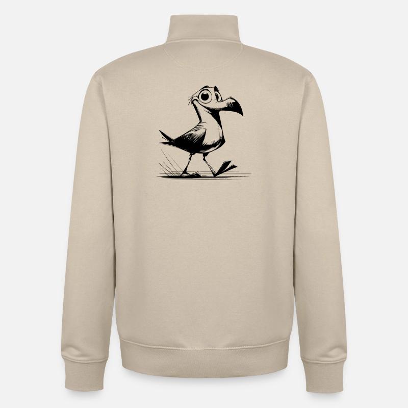 Bird flutterman with seagulls clown DNA - Unisex Organic Zip Sweatshirt by Stanley/Stella - desert dust