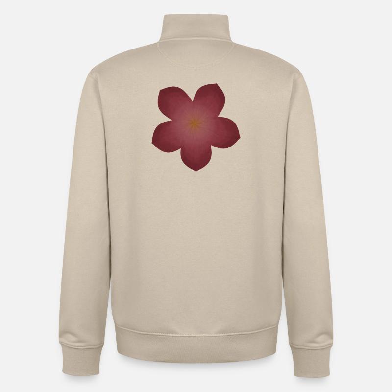 Design élégant de fleur de fleur - Sweat zippé unisexe en coton bio Stanley/Stella - beige crème