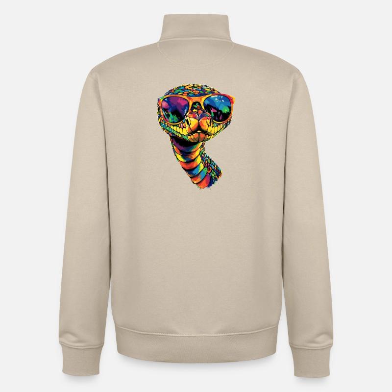 snake, python, cobra, rattlesnake, snakes - Unisex Organic Zip Sweatshirt by Stanley/Stella - desert dust