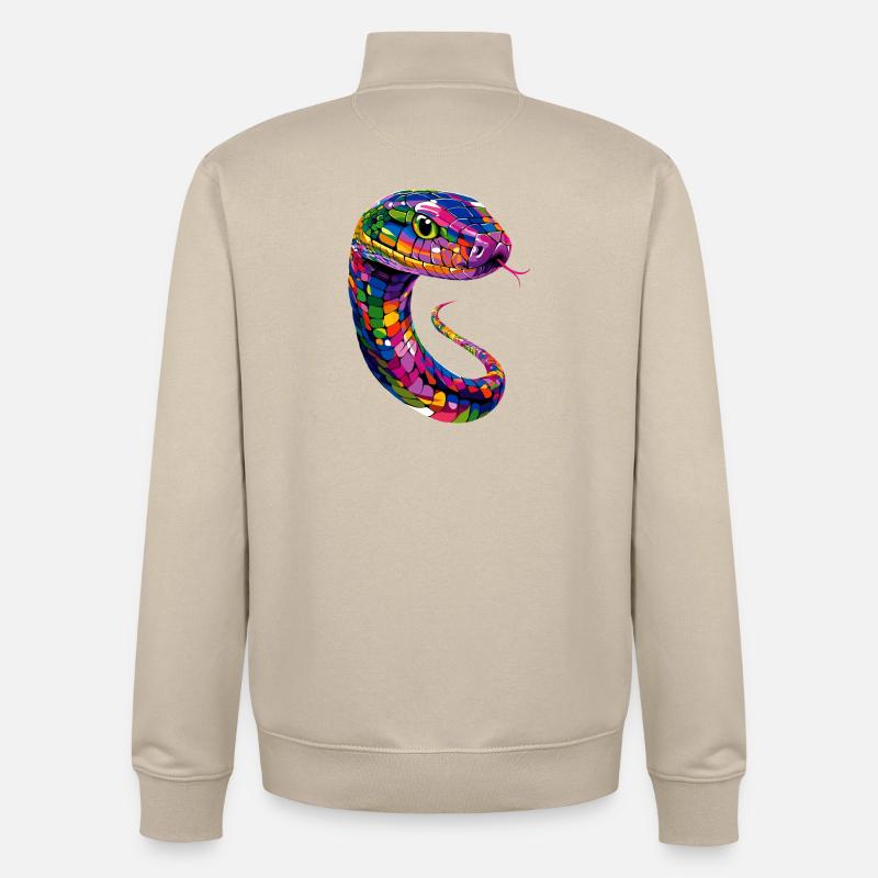 snake, python, cobra, rattlesnake, snakes - Unisex Organic Zip Sweatshirt by Stanley/Stella - desert dust