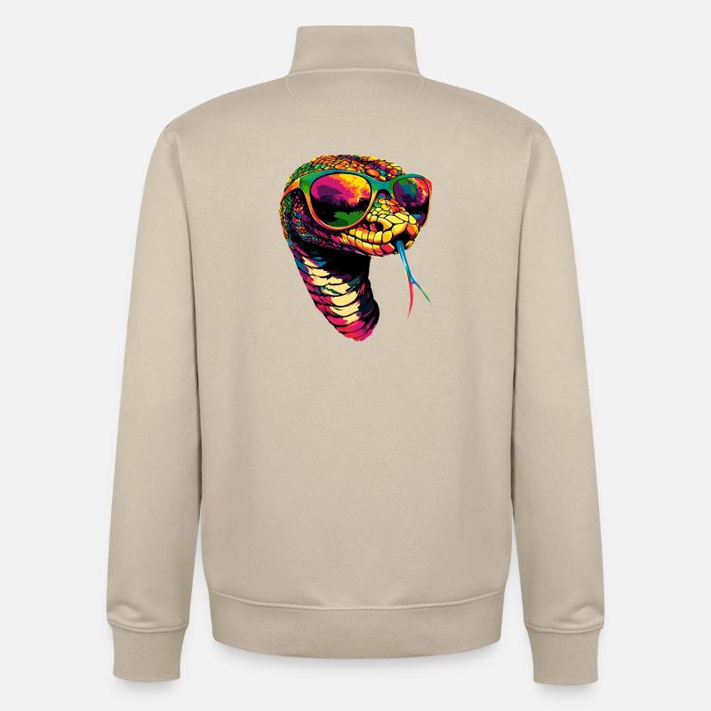 snake, python, cobra, rattlesnake, snakes - Unisex Organic Zip Sweatshirt by Stanley/Stella - desert dust