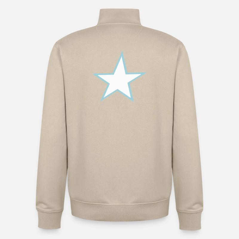 Shining star with blue border - Unisex Organic Zip Sweatshirt by Stanley/Stella - desert dust