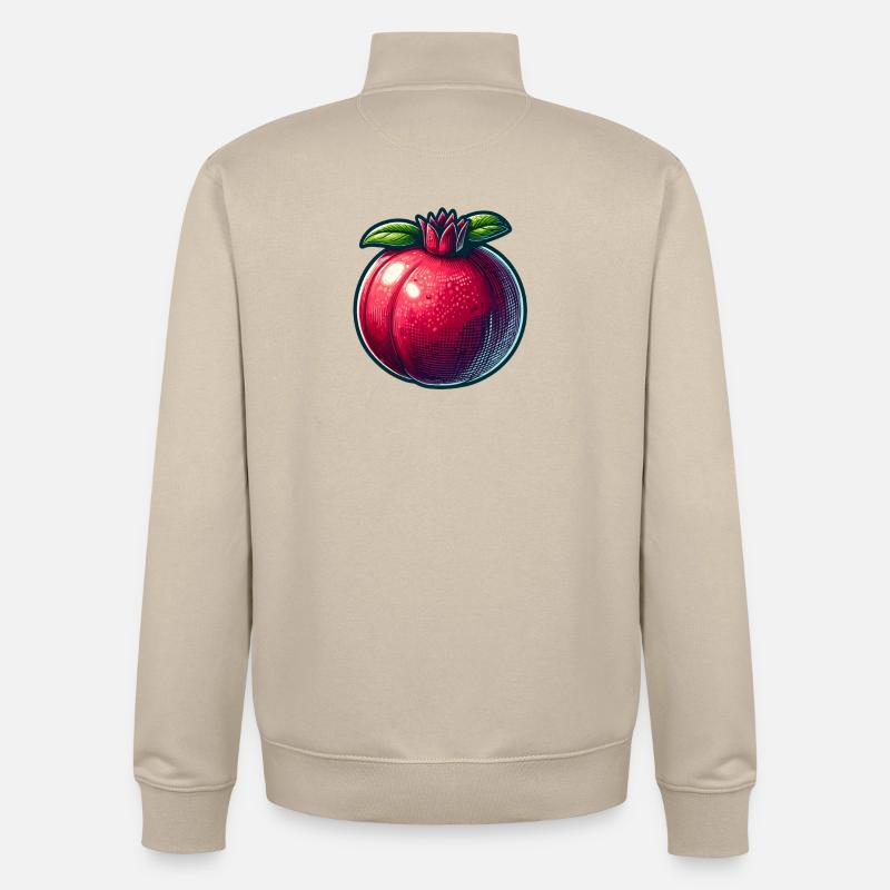 Pomegranate with Bright Modern Patterns - Unisex Organic Zip Sweatshirt by Stanley/Stella - desert dust
