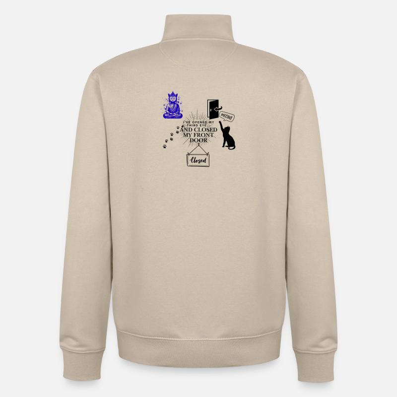 Déesse Zen en Violette et Indigo - Sweat zippé unisexe en coton bio Stanley/Stella - beige crème