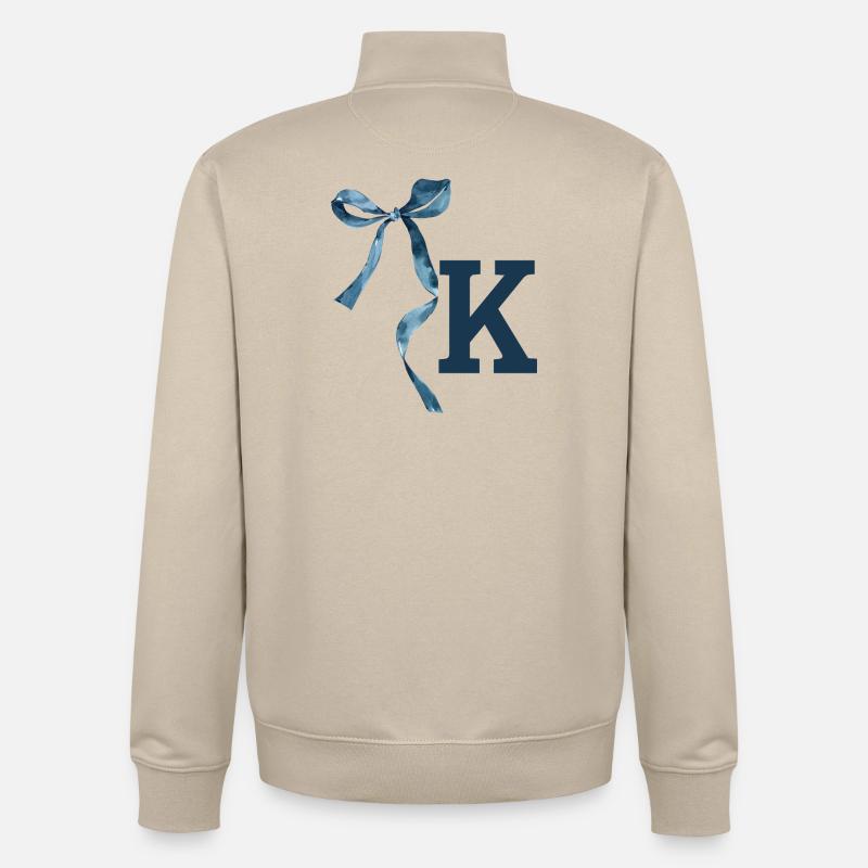 Monogram k gift idea - Unisex Organic Zip Sweatshirt by Stanley/Stella - desert dust