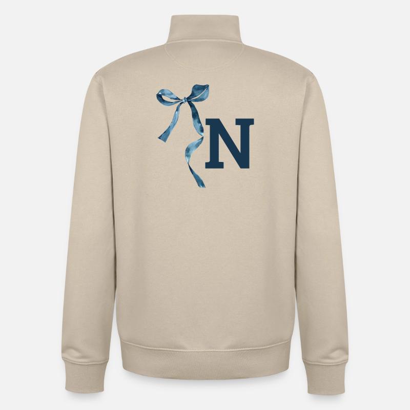 Monogramm n Geschenkidee - Unisex Organic Zip Sweatshirt von Stanley/Stella - Cremebeige