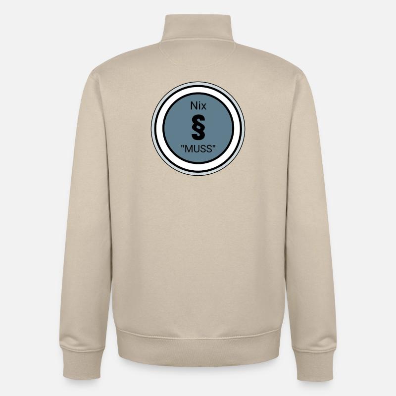 Design innovant avec citation et symboles - Sweat zippé unisexe en coton bio Stanley/Stella - beige crème