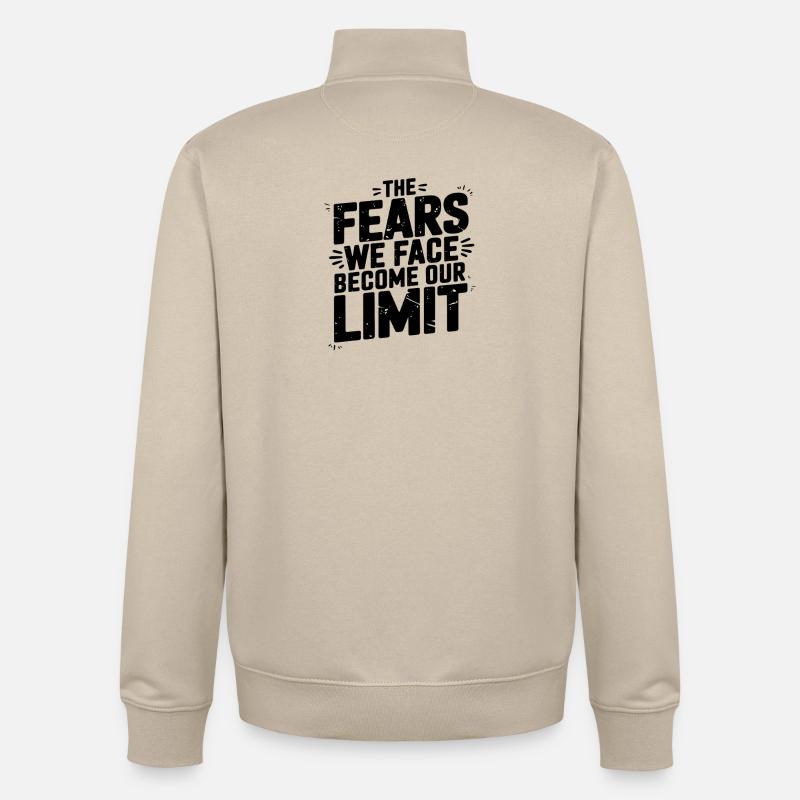 Angst wird zu unserem Limit Zitat-Design - Unisex Organic Zip Sweatshirt von Stanley/Stella - Cremebeige