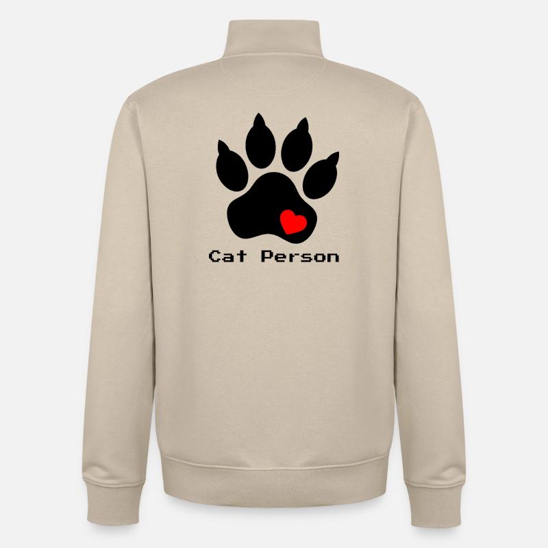Patte de chien avec conception utilitaire de cœur - Sweat zippé unisexe en coton bio Stanley/Stella - beige crème