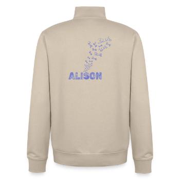 Sailing Alison - Unisex Organic Zip Sweatshirt by Stanley/Stella - desert dust - Back - AI Model Male 185 dark (185cm)