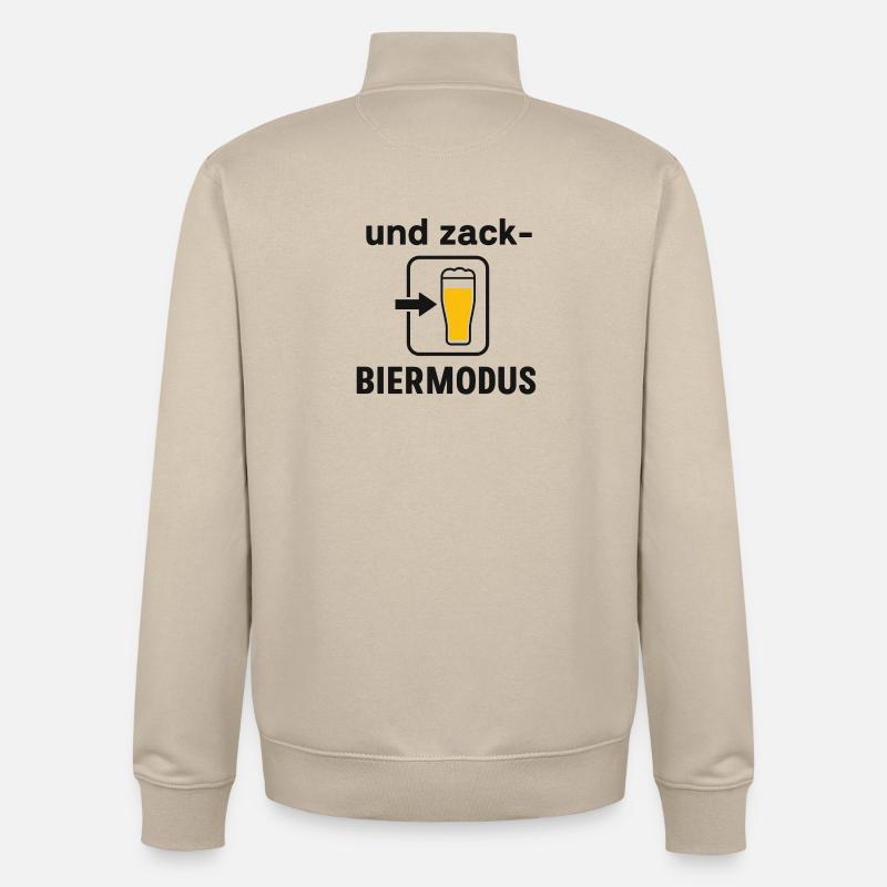 Conception de smartphone en mode bière - Sweat zippé unisexe en coton bio Stanley/Stella - beige crème