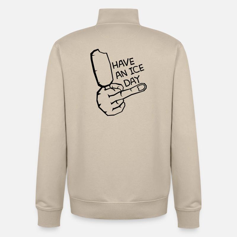AV E BELLE JOURNÉE - Sweat zippé unisexe en coton bio Stanley/Stella - beige crème