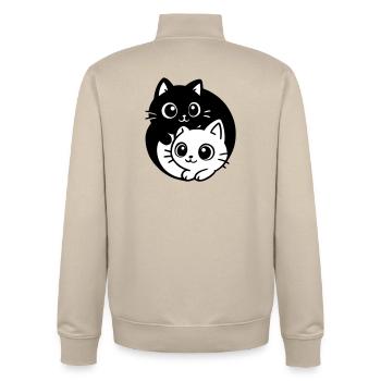 Ying Yang Kawaii Katzen Symbol - Unisex Organic Zip Sweatshirt von Stanley/Stella - Cremebeige - Hinten - AI Model Male 185 dark (185cm)