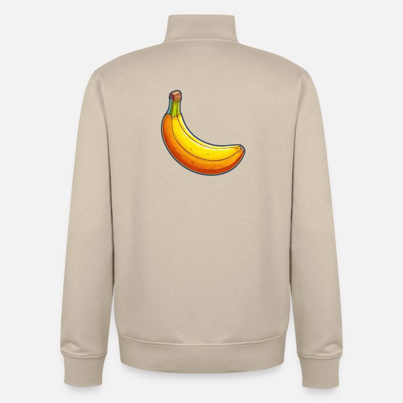 Banane Pop Art Bunter Spaß - Unisex Organic Zip Sweatshirt von Stanley/Stella - Cremebeige