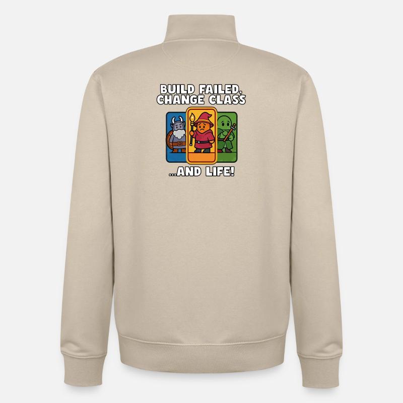 Build Failed, Change Class - Unisex Organic Zip Sweatshirt by Stanley/Stella - desert dust