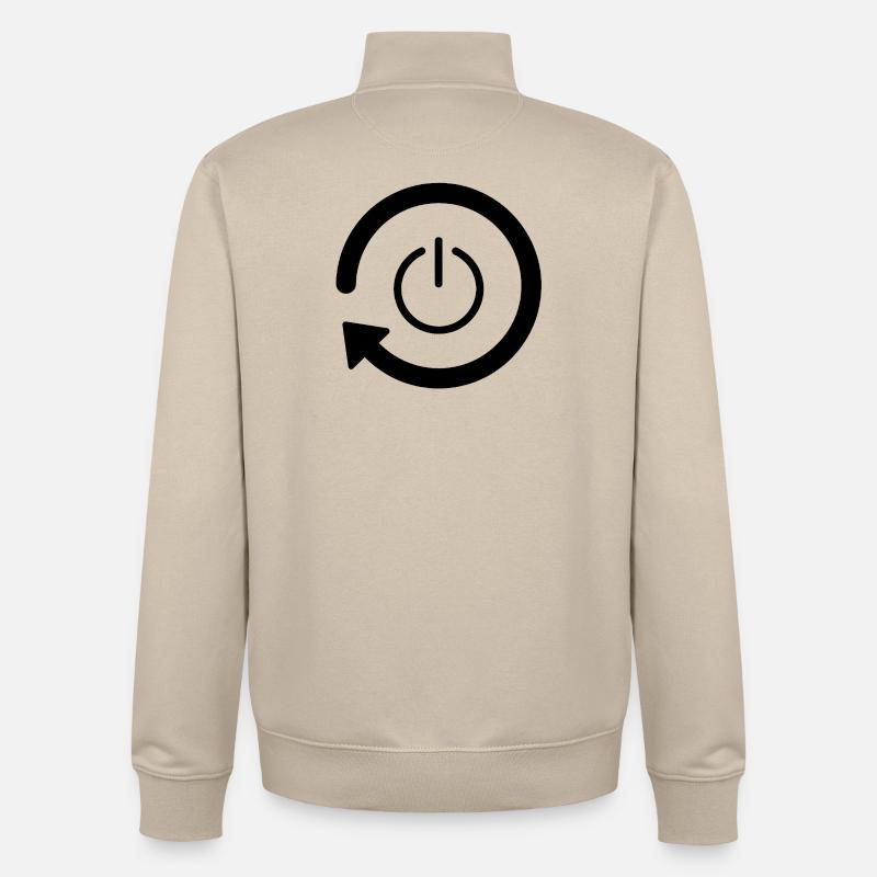 Redémarrage du circuit - Sweat zippé unisexe en coton bio Stanley/Stella - beige crème