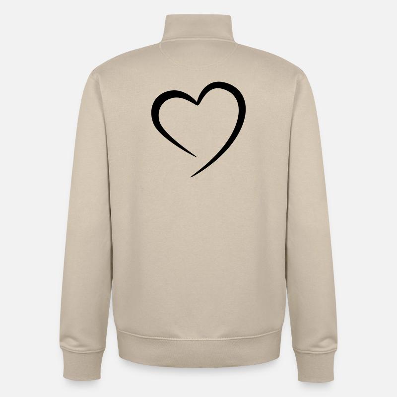 Herz - Unisex Organic Zip Sweatshirt von Stanley/Stella - Cremebeige