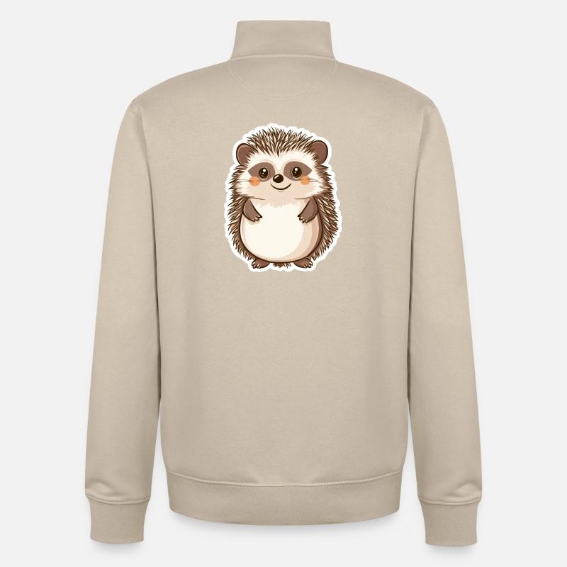 Hérisson - Sweat zippé unisexe en coton bio Stanley/Stella - beige crème